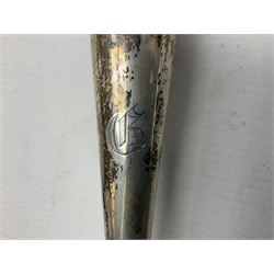 20th century silver specimen vase, of trumpet form with filled base, hallmarked Birmingham, together with a silver tray, hallmarked Chester, weight of tray 28 grams
