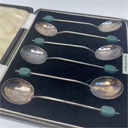 Cased set of six silver teaspoons, hallmarked 