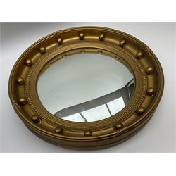 Vintage convex wall mirror, of circular form with gilt frame, D42cm