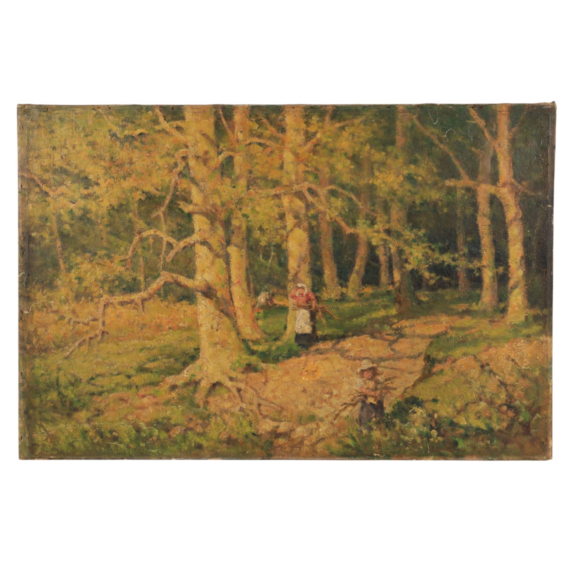 Tom Anderton (British 1894-1956): The Faggot Gatherers, oil on canvas unsigned 50cm x 77cm