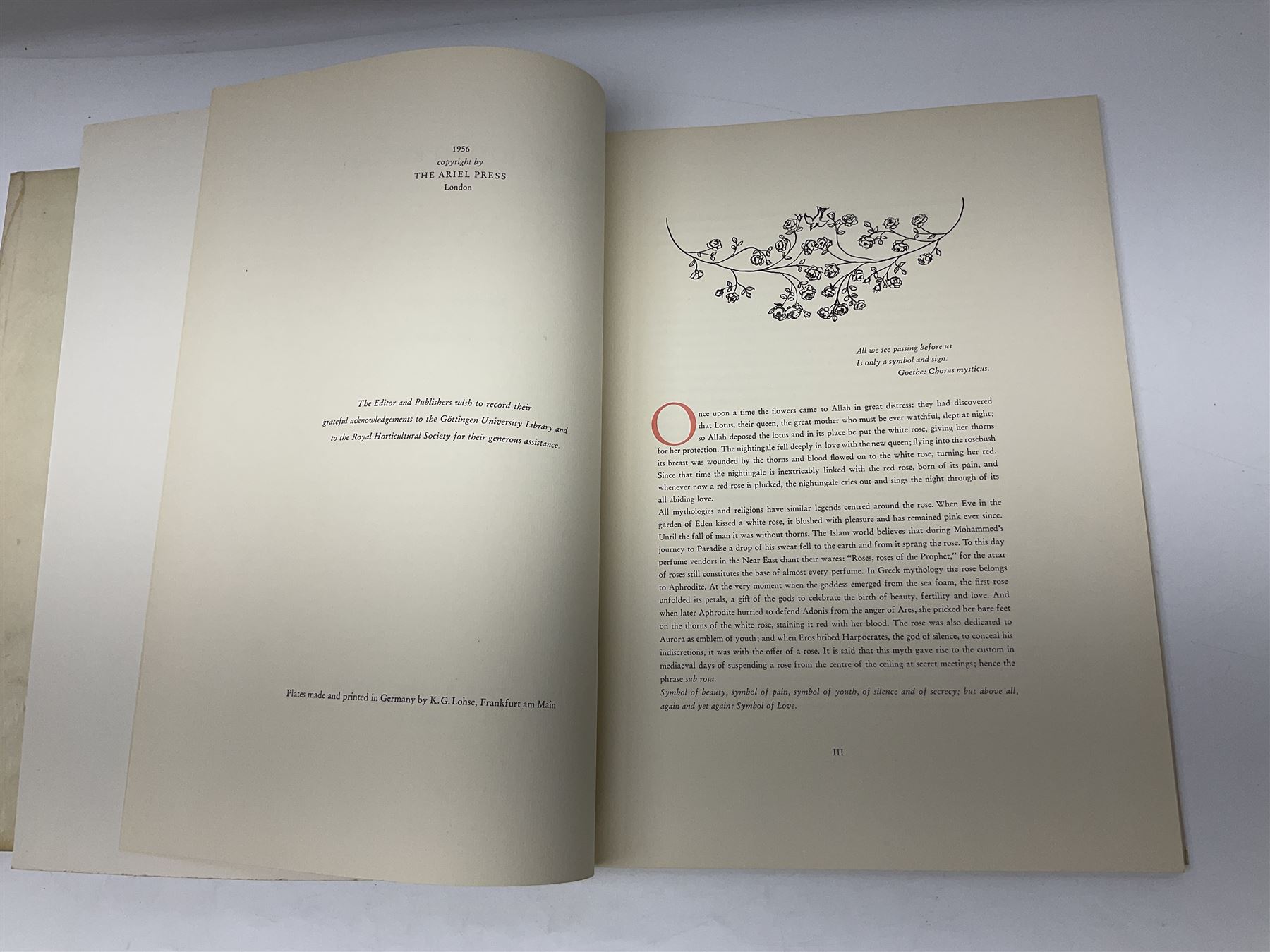 Pierre-Joseph Redoute; two copies of Roses 2, published by The Ariel Press, London 1956, containing coloured plates 