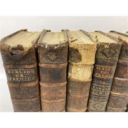 La Bibliotheque des Predicateurs, Qui Contient Les Principaux Sujets De La Morale Chretienne .... 1712-1714 Lyon. Eight volumes (lacking volume four). Full calf binding with panelled spines.