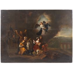 Dutch School (18th century): The Annunciation, oil on panel unsigned 48cm x 65cm (unframed)