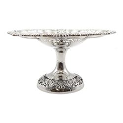 Edwardian silver comport, pierced decoration by Charles & George Asprey, London 1908 approx 11.3oz