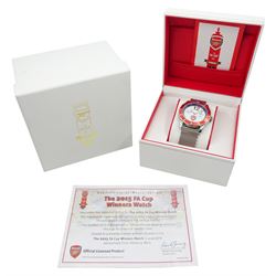 Arsenal FA Cup Winners 2015 limited edition, quartz, stainless steel bracelet wristwatch, boxed with papers