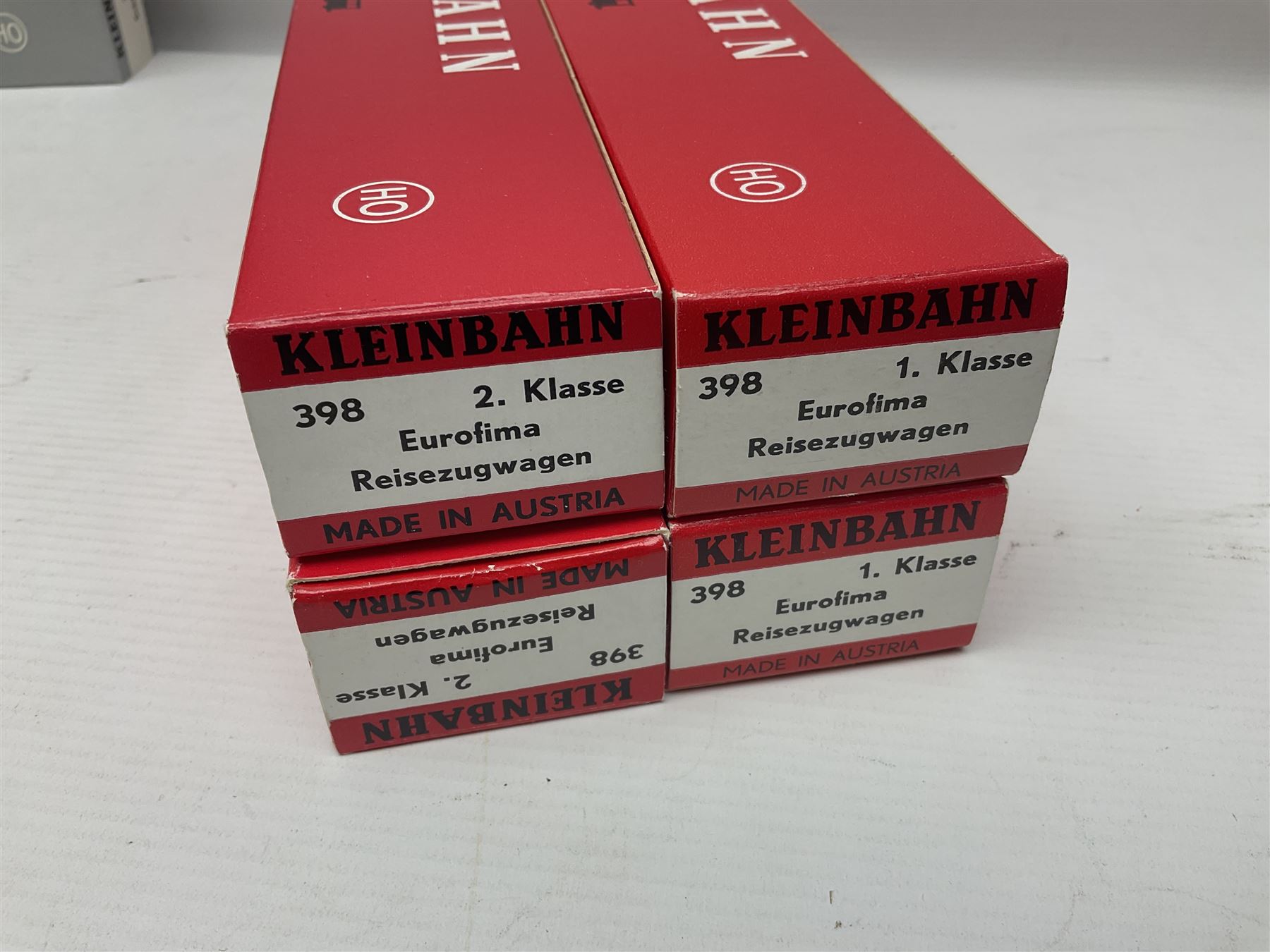 Kleinbahn HO gauge - thirteen passenger coaches - five 398 2.Klasse Eurofima Reisezugwagen; four OBB 387/1 D-Zugwagen; two 385 Schlafwagen; and two 370 Personenwagen 2 achsig; all boxed (13)