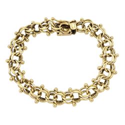 Gold circular link bracelet, stamped 14K, approx 16.1gm