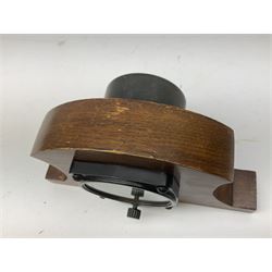 WW2 Spitfire or Lancaster cockpit altimeter Mk.XIVA, stamped 175/41 GA/1273; mounted in oak mantel clock type case L22cm