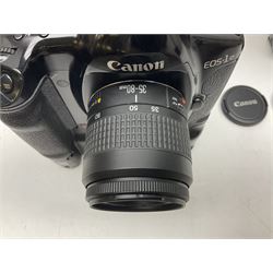 Canon EOS 1n Digital camera body, serial no. 260436, with 'Canon Zoom Lens EF 35-80mm 1:4-5.6 II Canon Inc. 52mm' lens, Kodak Professional DCS 520 digital module, and charger, serial no. K520C03165, together with Nikon F5 camera body with Kodak Professional DCS 760 digital module and charger, serial no. K760C03802