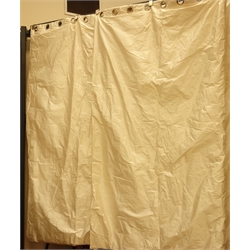  Pair silk champagne thermal lined curtains, W235cm, 208cm Fall  