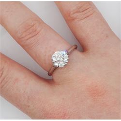 Early 20th century platinum single stone old cut diamond ring, stamped Plat, diamond approx 1.65 carat