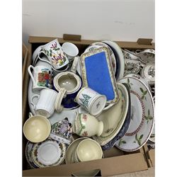 Quantity of Victorian and later ceramics to include Johnson Bros Indian Tree, Copeland Spode blue and white bowl with blue mark beneath, Masons ironstone, Wedgwood dinnerwares, fairing, studio pottery, oriental examples etc