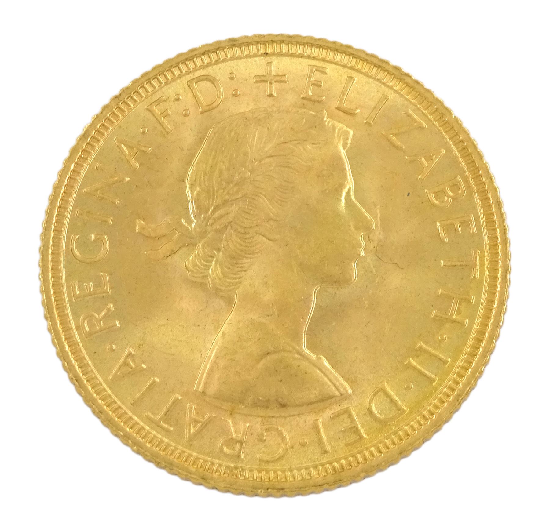 Queen Elizabeth II 1959 gold full sovereign coin