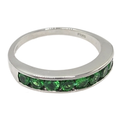  Rhapsody platinum tsavovite green garnet half eternity ring stamped PT950  
