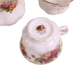 Royal Albert Old Country Roses part tea  and dinner service, including twelve dinner plate, two sandwich plates, two milk jugs, twelves cups and saucer etc 