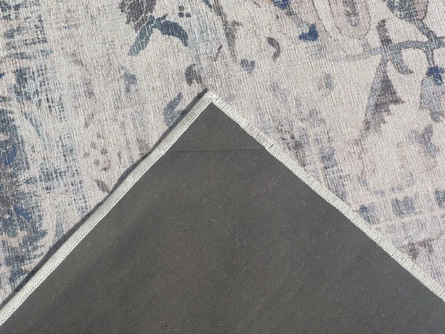Ruggable Sarah blue quartz rug, with non slip cushion backing