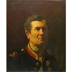 Konrad Wilhelm Dielitz (German 1845-1933): Portrait of a Field Officer with Army Gold meda...