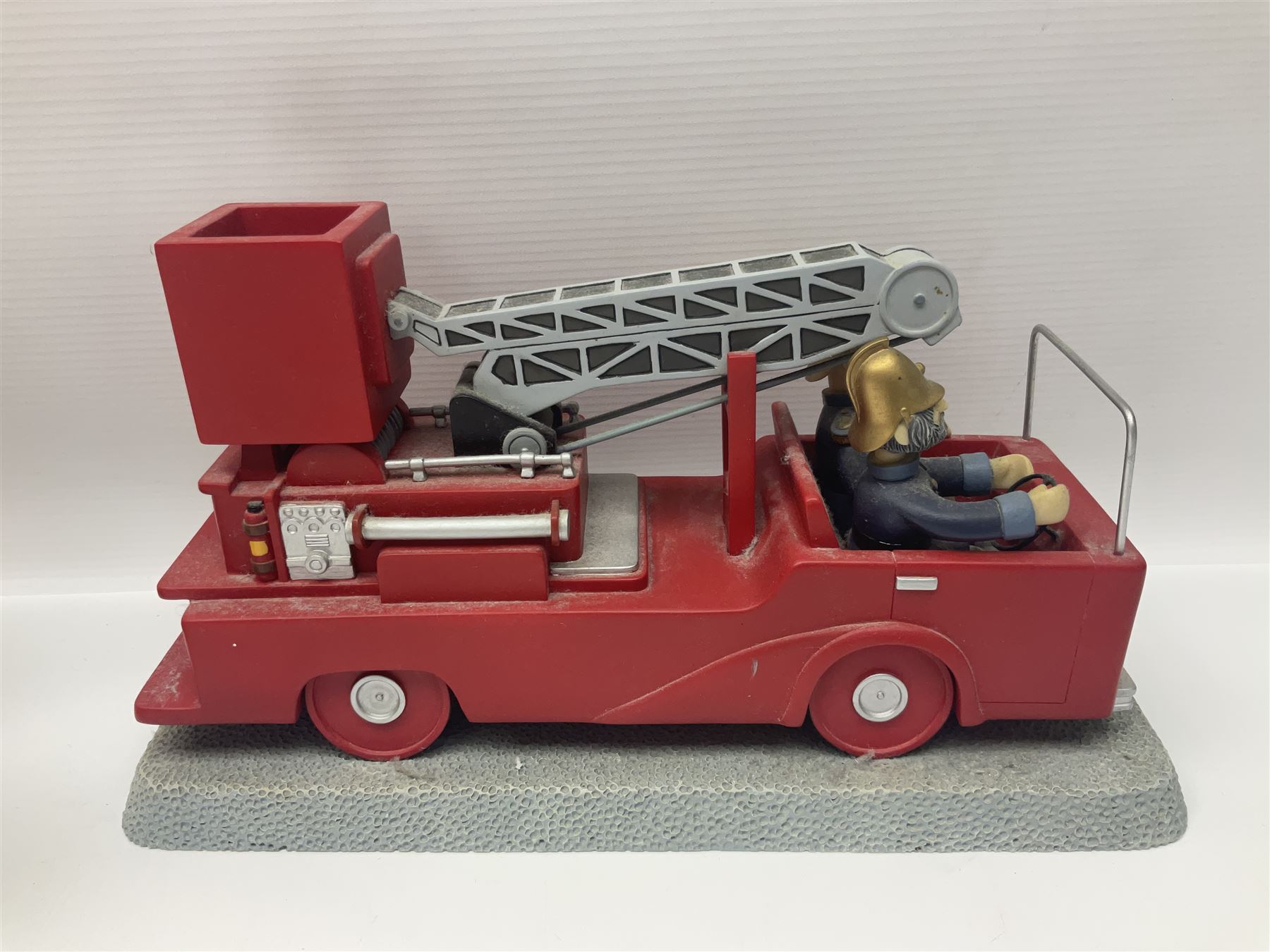 Eleven Robert Harrop figures from various collections, comprising limited edition The Trumpton Fire Engine Musical Box CGMB8 no. 359/1000, The Dragon from the Red Knight BN09, Bulldog Fireman DP165, Pointer Fire Chief DP184, Dalmatian New York Fire Fighter DP234, Dalmatian Fire Fighter DP191; Desperate Dan ‘Fireman Dan’ BDS11, Cuthbert CG13, Pugh (Clarinet) CG70, The Soup Dragon CL05 and Baby Dragon CL06