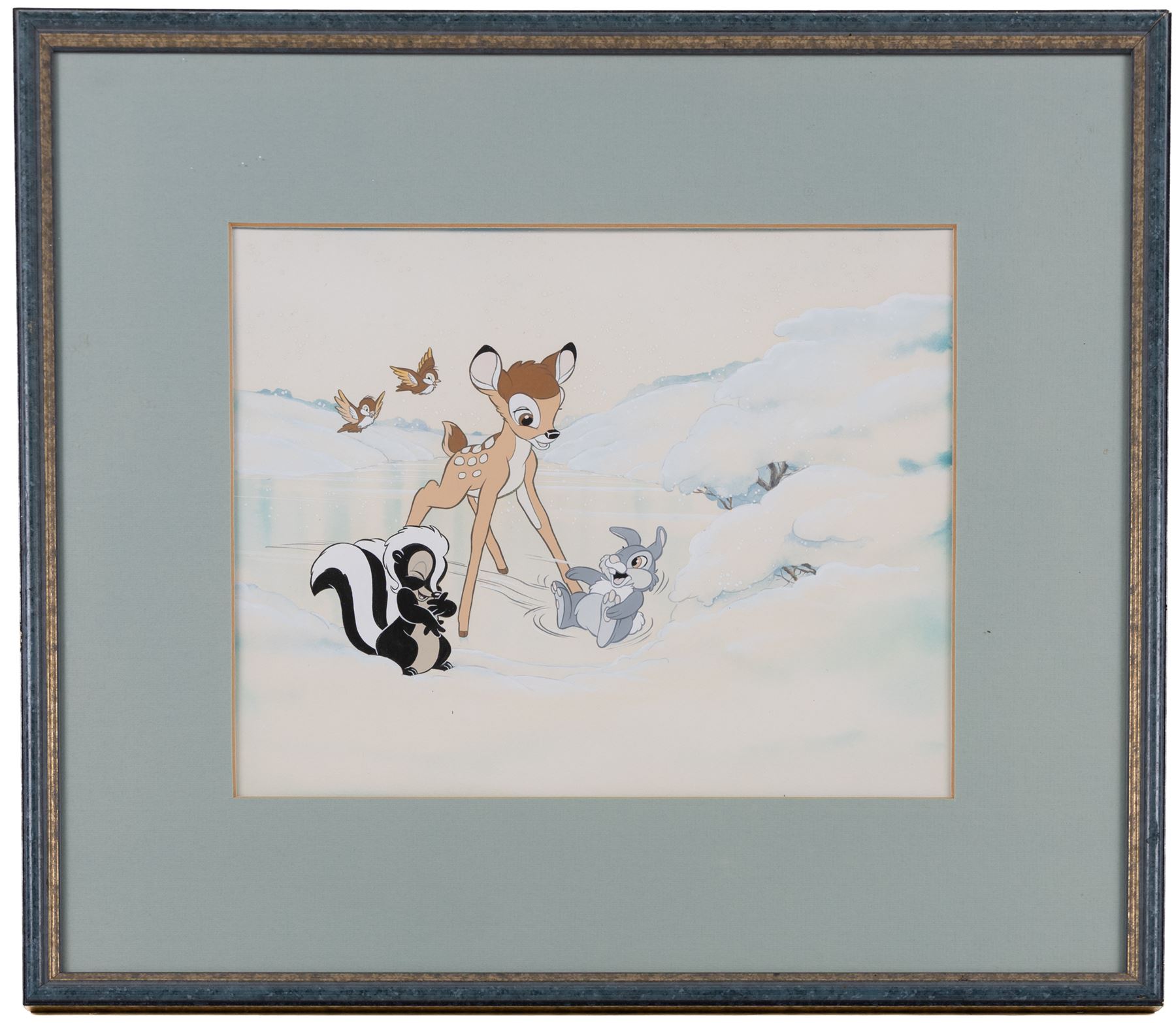 Disney Interest - Contemporary School (21st Century): Bambi on Ice, gouache unsigned 23cm x 28cm