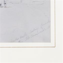 John Wilson Carmichael (British 1800-1868): 'Scarborough from the North West' and 'Scarborough Castle looking towards the North', pair of pencil sketches signed titled and dated 1835?, 24cm x 34cm (2)