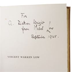 M. L. and others - Pair of 1945 privately printed memoirs of surgeon Vincent Warren Low, both with family inscriptions (widow/author Mabel Low and son Oliver) and including original handwritten letters