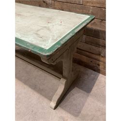 Early 20th century painted wood and enamel Military folding campaign table