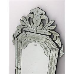  Ornate Venetian style wall mirror, W71cm, H139cm  