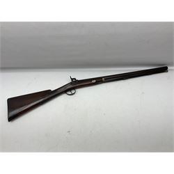 19th century W. Murcott of London 12-bore single barrel back-action percussion 'cripple stopper' sporting gun, with 58.5cm(23