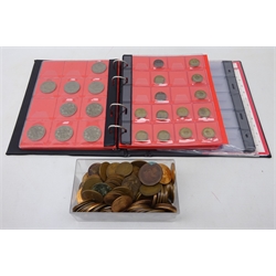  Quantity of Great British coins in album and loose including Queen Victoria pennies, pre decimal coinage, half crowns, shillings etc  