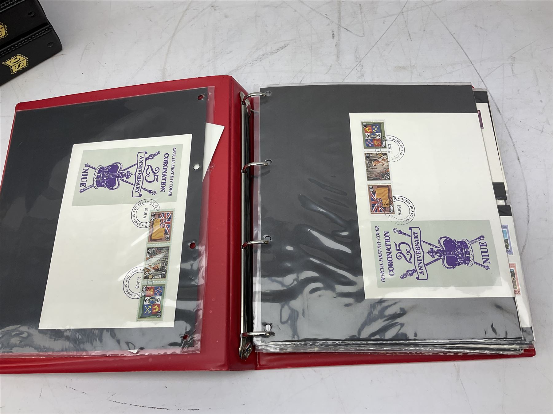 Mostly first day covers, including Antigua 'Royal Wedding 29th July 1981', British Virgin Islands '25th Anniversary of the Coronation 1953', various Silver Jubilee 1977 stamp covers etc, housed in eight folders