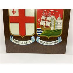 Great Western Railway coat of arms, painted upon a wooden panel, H40cm