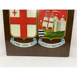 Great Western Railway coat of arms, painted upon a wooden panel, H40cm