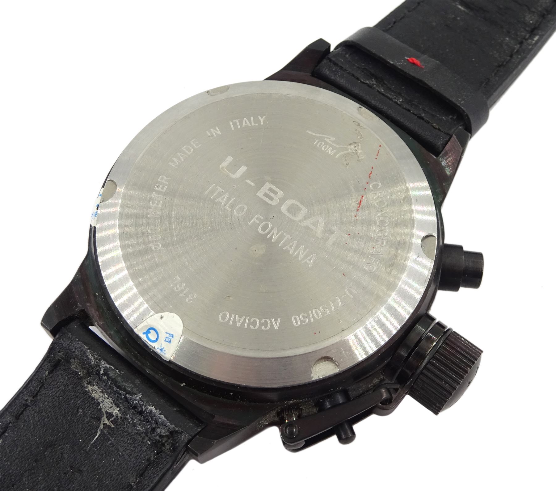 Replica U-Boat Italo Fontana gentleman's quartz wristwatch, on black leather strap