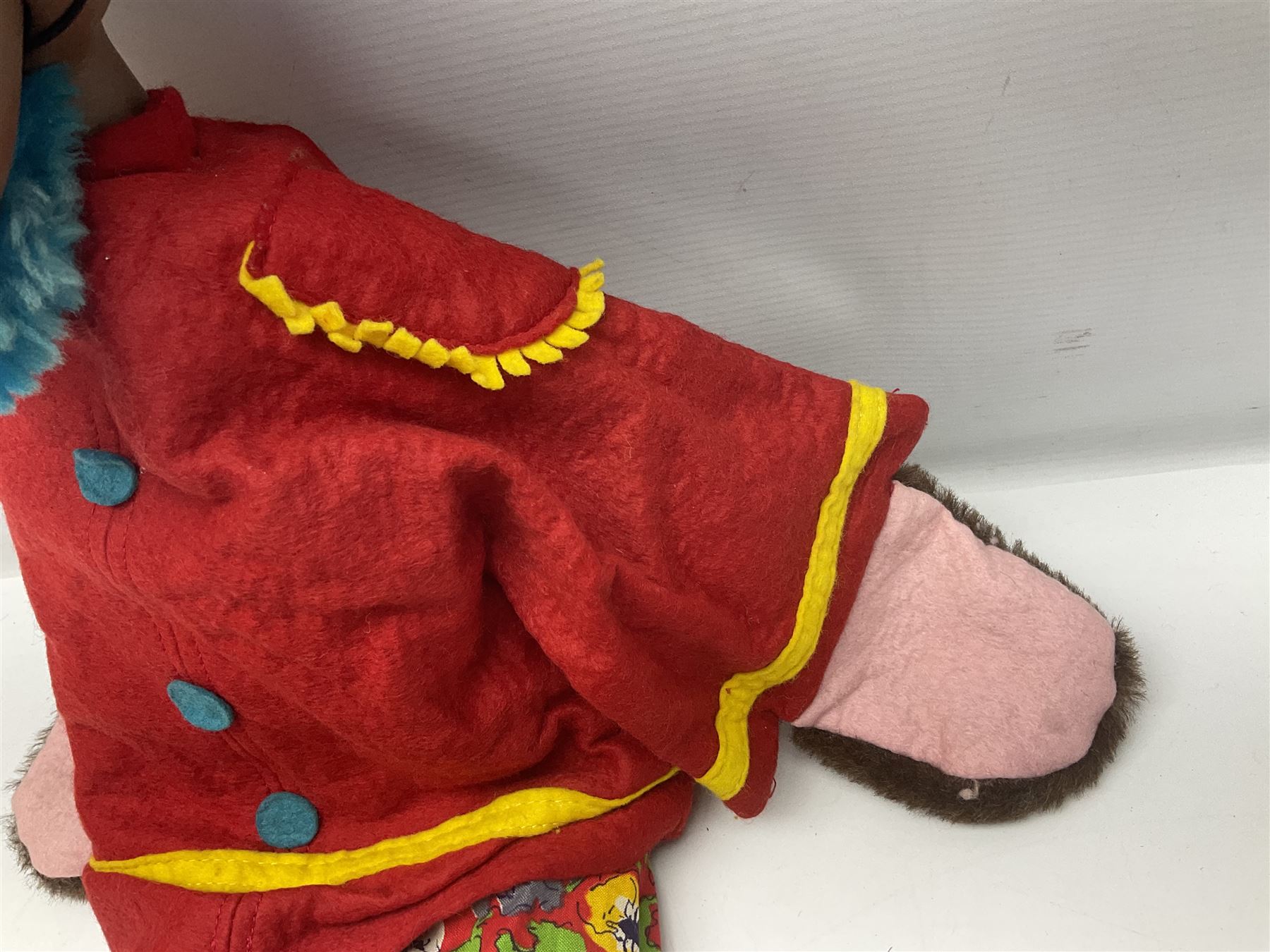 1970s Pelham Vent Puppet in the form of a monkey, the ventriloquist dummy donning floral trousers and hat