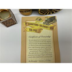 Ringtons novelty teapots, comprising the Ringtons Delivery Van teapot, and the Tea Merchant teapot, both with boxes and certificates of ownership.