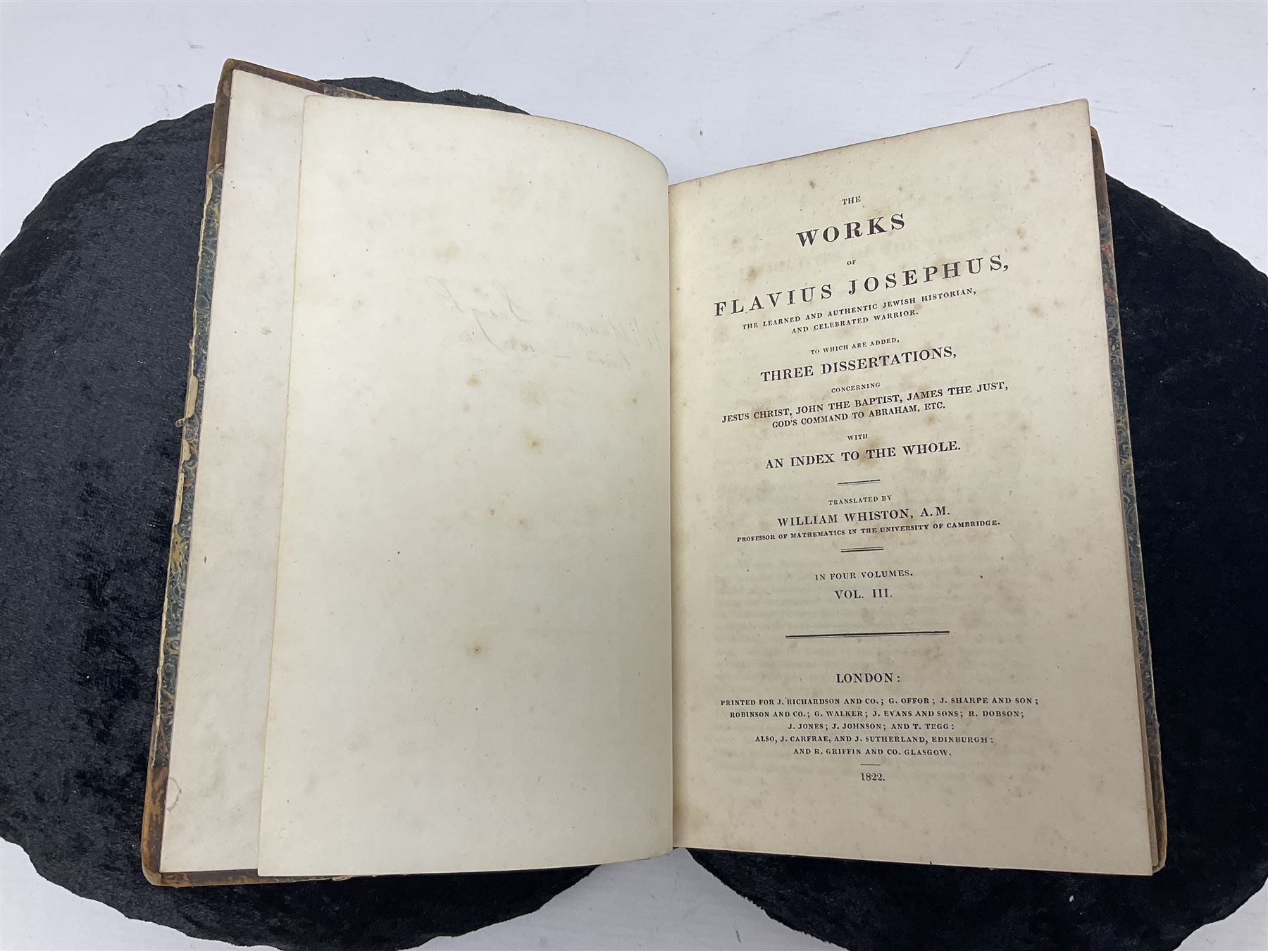 The Works of Flavius Josephus, translated by William Whiston, in four volumes, J. Richardson and Co 1822