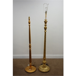  Two gilt wood standard lamps, H149cm (maximum) (2)  
