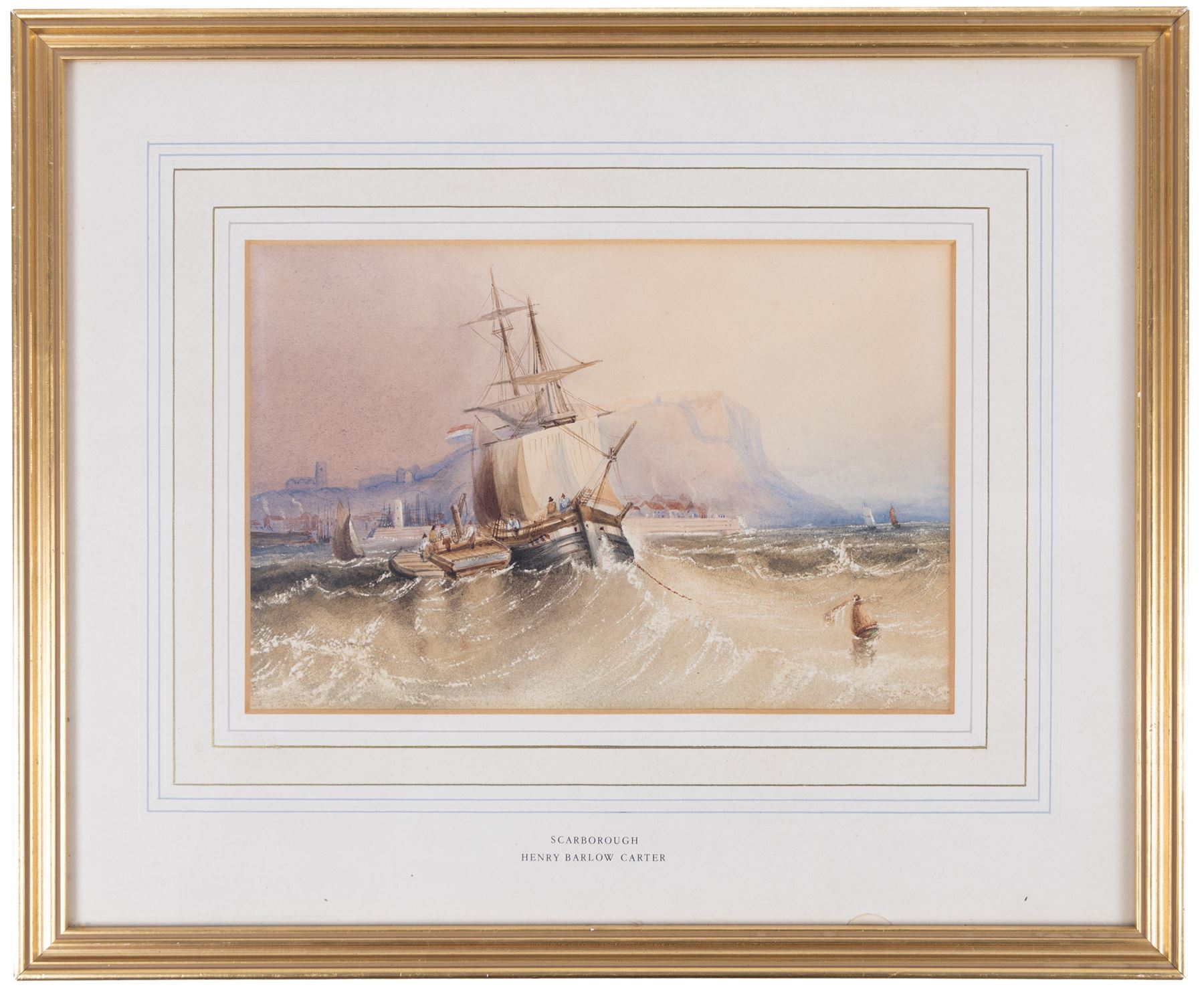 Henry Barlow Carter (British 1804-1868): 'Scarborough', watercolour signed, titled on the mount 15cm x 23cm 