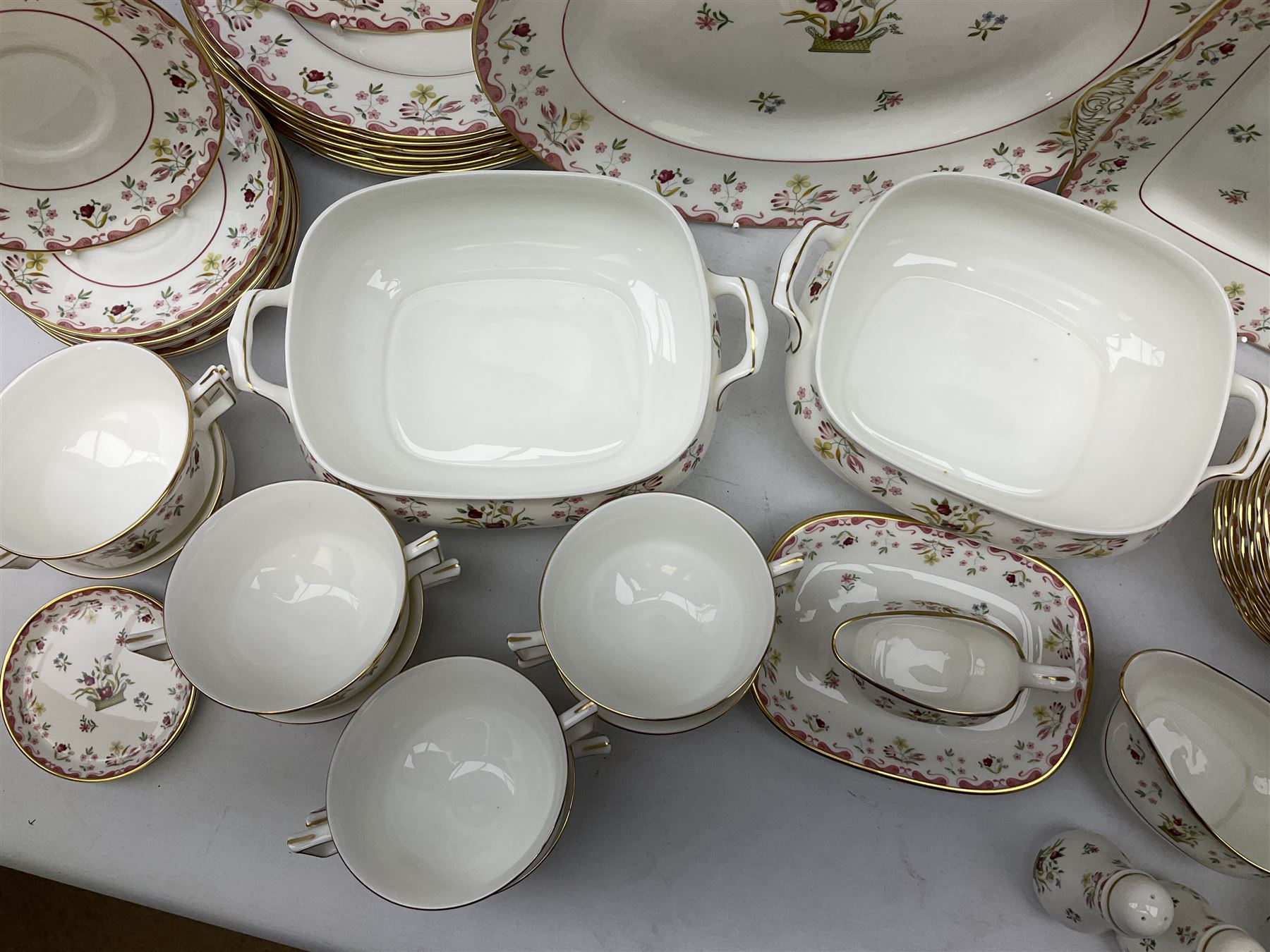 Wedgwood dinner service decorated in the 'Bianca' pattern, to include