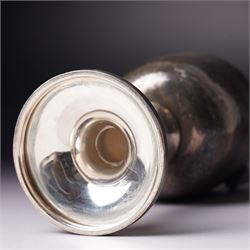 Silver goblet with tubular stem and circular foot H14cm London 1988 Maker Robert Welch