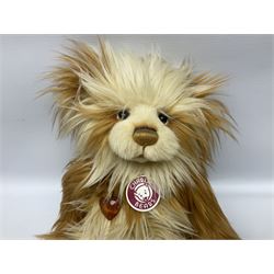 Four Charlie Bears, comprising Christine CB181832B, Marshmallow CB161616, and Savoury Pudding CB625096, each designed by Isabelle Lee, each with tags, plus one example CB151535B lacking tag 