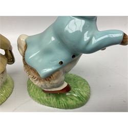 Collection of Beswick figures to include Beatrix Potter Squirrel Nutkin, Jemima Puddleduck, Spike and Tyke, Tom and Jerry, both boxed and with certificates, Chamois 1551 and Babycham 1615a (a/f) Beswick Ware Royal Douton Peter Rabbit and Benjamin Bunny, with certificate
(9)
