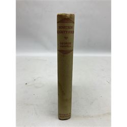 Orwell George: Nineteen eighty-four. 1949. First edition. Secker & Warburg. Green cloth binding.