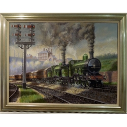 Robert Nixon (British 1955-): The Great Northern Railway, oil on canvas signed and dated '20, 75cm x 100cm
