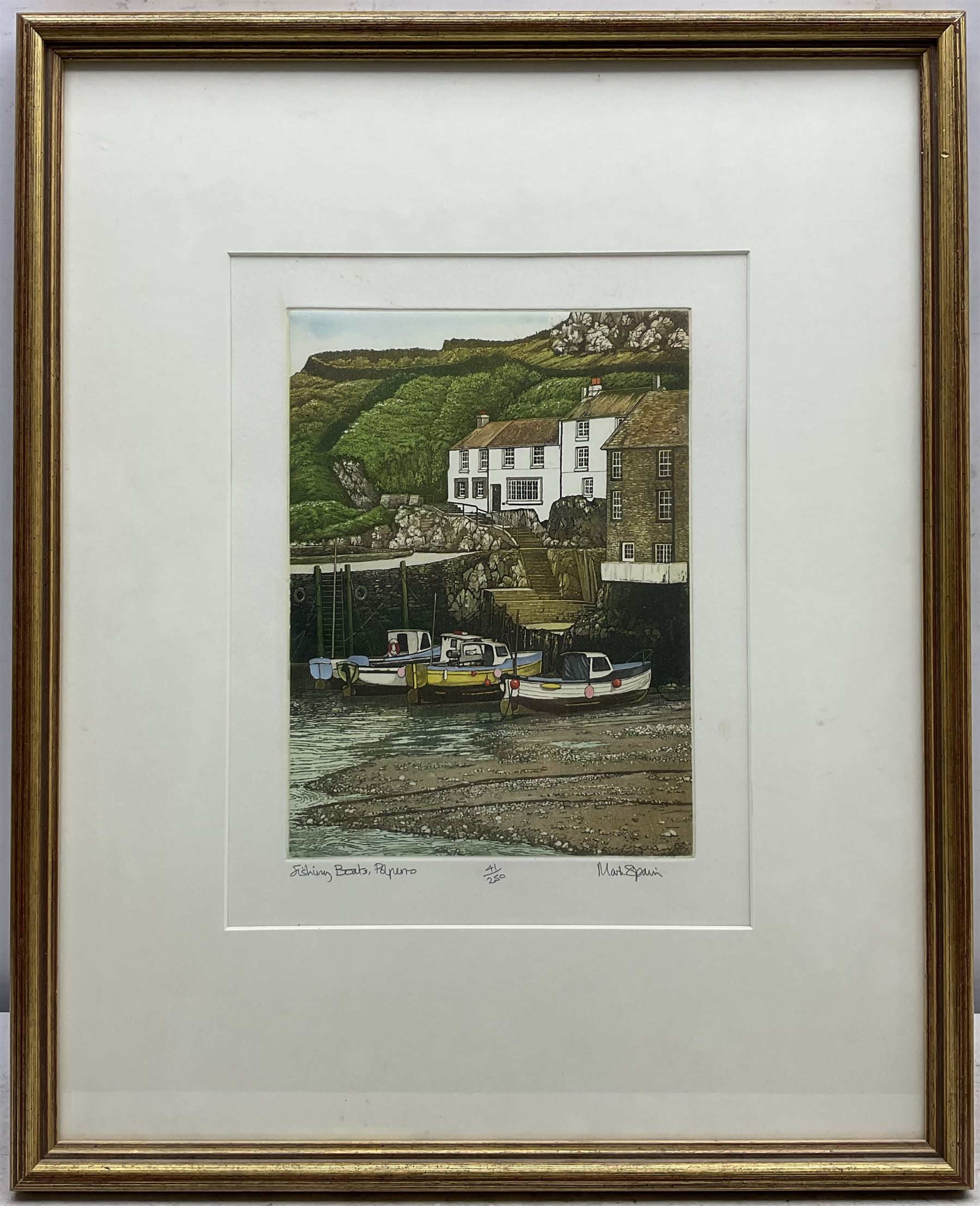 Megan Whittell (British 20th Century): 'Low Tide Morston Quay Norfolk', pastel signed, titled verso 23cm x 32cm; C S Knight 'View of Whitby', watercolour signed, titled and dated '97 verso 28cm x 39cm; together with a collection of coastal prints including Brian Littlewood and Mark Spain variously signed, titled and numbered max 28cm x 35cm (5)