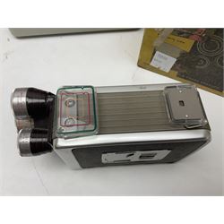 Bolex Paillard P3 Zoom Reflex camera body, serial no 38090, with 'B te S.G.D.G Som Berthiot Pan-Cinor 1:1.9 f=8a 40' lens, serial no. 40251438 in case, Kodak Brownie movie camera, Kodak model 2 Brownie movie camera and a Kodak 8 Movie Projector A-15G and other camera equipment 