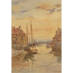 Albert George Stevens (Staithes Group 1863-1925): 'Old Bridge Whitby', watercolour signed, titled verso 26cm x 18cm