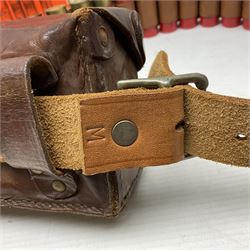 SHOTGUN CERTIFICATE REQUIRED - AMMUNITION - one-hundred and seventy-six 12-bore shotgun cartridges, boxed and in a leather cartridge belt with pouch; together with ninety-five .410 cartridges (seventy-nine 65mm and sixteen 50mm) in boxes