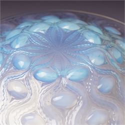 Lalique opalescent glass 'Bulbes' pattern shallow bowl marked 'R Lalique France' D25cm 
