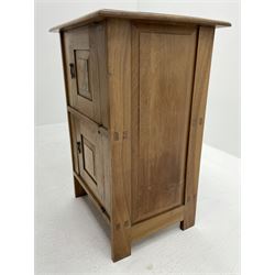 Ernest Gimson (1864-1919) - circa. 1904-1910, Arts & Crafts chestnut wood cabinet, visible wedged tenon joints, enclosed by two fielded panelled doors fitted with brass droplet handles, panelled sides and back, stile supports
Provenance: The vendor is a relative of Benjamin Fletcher who was headmaster of Leicester School of Art in the early 1900s. He was associated with Gimson and involved in setting up the Dryad company. 

The cabinet was acquired by Fletcher during his time in Daneway, Sapperton where Gimson had workshops. The cabinet stayed in the family and has been passed down to the current vendor.